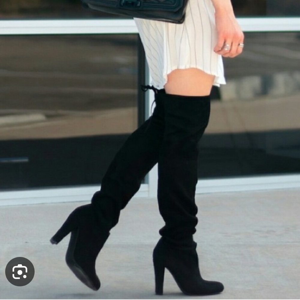 Black suede over the knee boots. Steve Madden. Size 8
